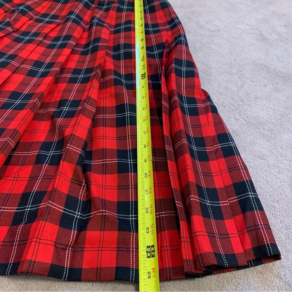 Pendleton | Vintage Red Plaid pleated Midi Skirt - Picture 6 of 7